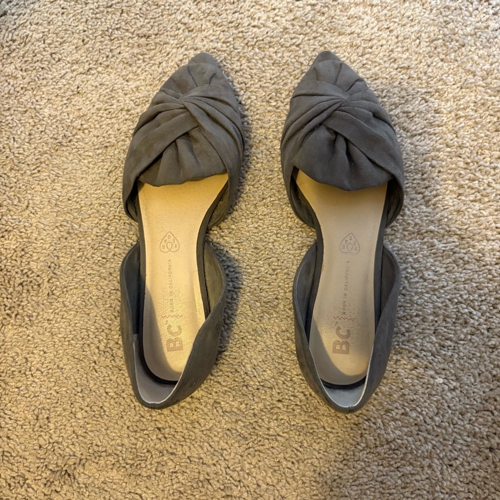 Grey Suede Flats